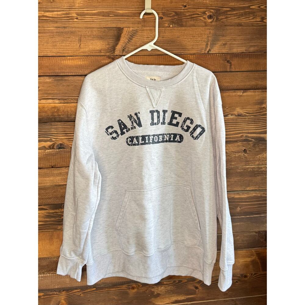 White San Diego, California Crewneck Sweatshirt by Blue Bay – XL